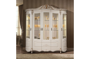 Шкаф-витрина пятидверная Аллегро 8 (белый)