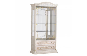 Шкаф-витрина двухдверная Роза (беж)